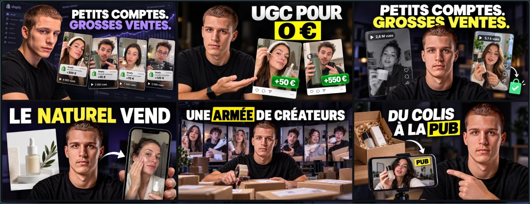 Six compositions de miniatures générées avec l’IA, réunies sur une seule planche comparative